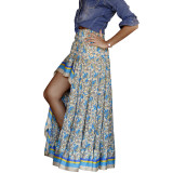 Women printed irregular skirt