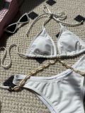Women Solid Sexy Shell Chain swimwear