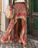 Women printed irregular skirt