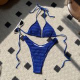 Women Sexy Drawstring Lace-Up Two Pieces swimwear
