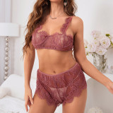Women lace See-Through Sexy Lingerie two-piece set