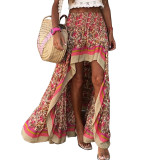 Women printed irregular skirt