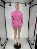 Women's Washed Printed Shirt Vest Pleated Mini Skirt Three-Piece Set