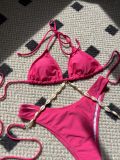 Women Solid Sexy Shell Chain swimwear