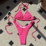 Women Sexy Drawstring Lace-Up Two Pieces swimwear
