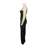 Women's Sexy Lace Strap Long Dress