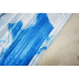 Fashion Women's V-Neck Print Pleated Casual Jumpsuit