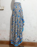 Women printed irregular skirt