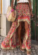 Women printed irregular skirt