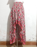 Women printed irregular skirt