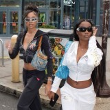 Women's Fashion Positioning Print Hoodies Casual Pants Two Piece Set