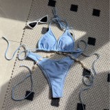 Women Solid Sexy Shell Chain swimwear