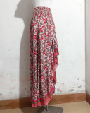 Women printed irregular skirt