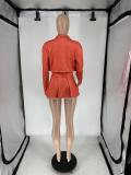 Women's Washed Printed Shirt Vest Pleated Mini Skirt Three-Piece Set