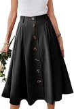 Spring Summer Women's Casual Button Skirt