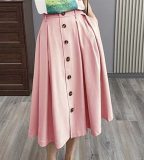 Spring Summer Women's Casual Button Skirt