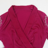 Muslim Beaded Dress Chic Elegant Robe With Belt