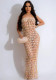 Women's Knitting Strapless Sequined Hollow Beach Dress