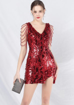 Colorful Beading Sequin Short Party Dress Colorful Beading Sequin Short Party Dress