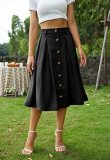 Spring Summer Women's Casual Button Skirt