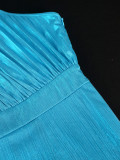 One-Shoulder Pleated Sleeve Formal Party Dresses