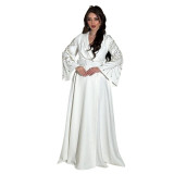 Muslim Beaded Dress Chic Elegant Robe With Belt