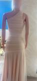 Sexy Fashion Slash Shoulder Ruch Mesh Formal Party Dress