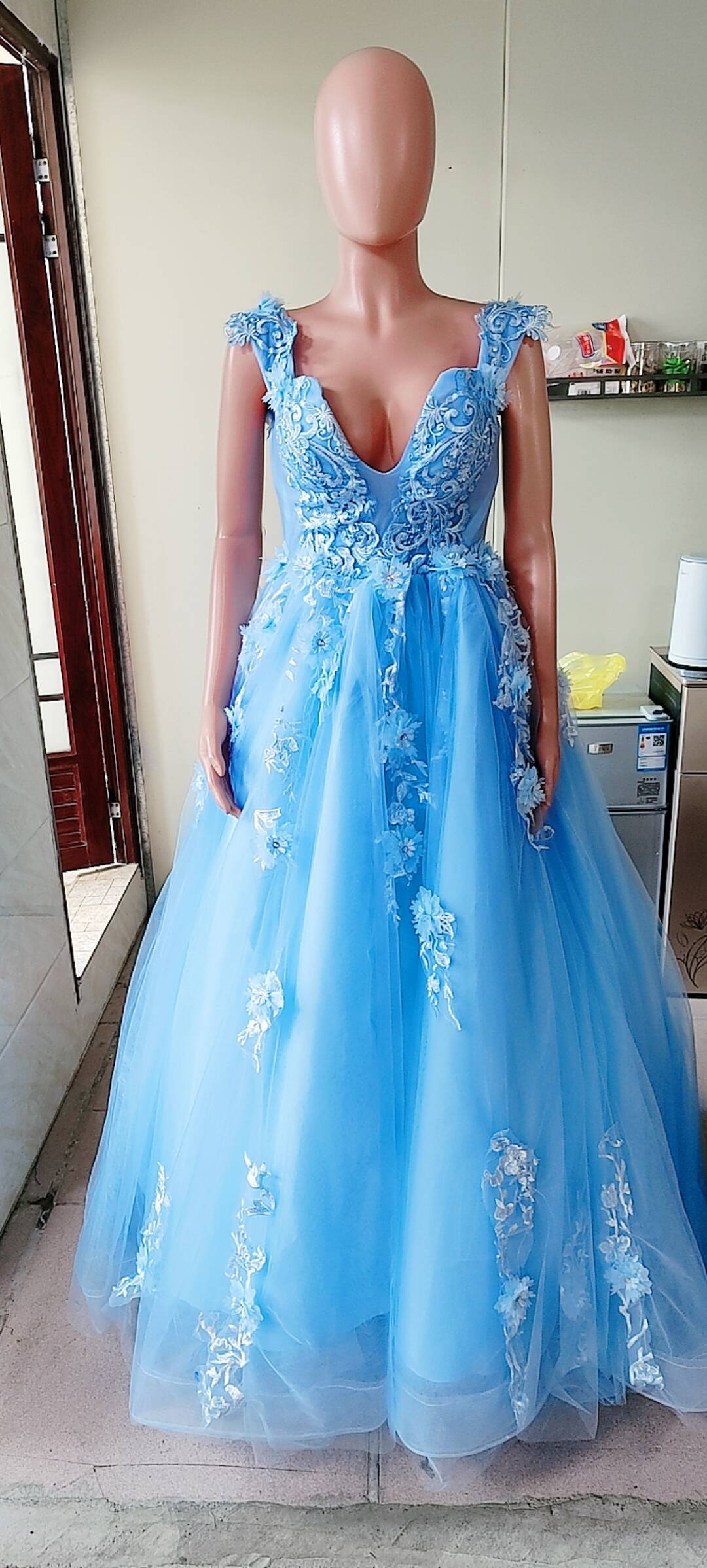 Bridal Off Shoulder Tail Wedding Gown Formal Party Princess Dress(Processing time need 3-6 days)