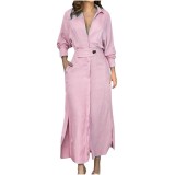 Women Blue Long Sleeve Dress