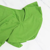 Women Slash Shoulder Ruffle Jumpsuit