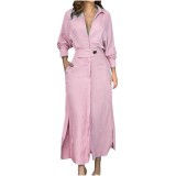 Women Blue Long Sleeve Dress