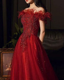 Women Summer Off Shoulder Formal Party Evening Dress（Processing time need 3-6 days）