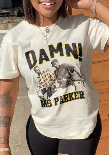 Women Summer Short Sleeve Printed T-Shirt