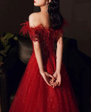 Women Summer Off Shoulder Formal Party Evening Dress（Processing time need 3-6 days）