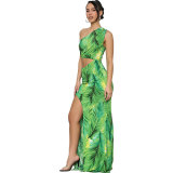 Women Printed Skirt Casual Maxi Dress