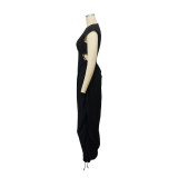 Summer Women Round Neck Solid Dress