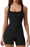 Women Sleeveless Backless Solid Sports Jumpsuit