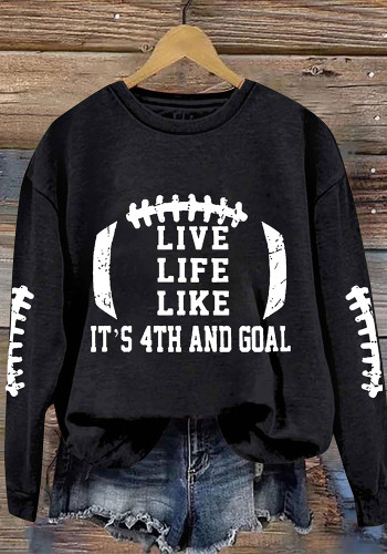 Letter Print Men's And Women's Round Neck Long Sleeve T-Shirt