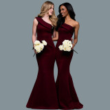 Women's One Shoulder Long Evening Dress