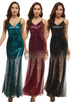 Sequin Evening Gown Formal Party Luxury Long Strap Dress Gradient Colorful Mermaid Dress Bridesmaid Dress Sequin Evening Gown Formal Party Luxury Long Strap Dress Gradient Colorful Mermaid Dress Bridesmaid Dress