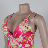 Printed Strap Slim Nightclub Dress