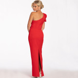 Women's One Shoulder Sexy Chic Balloon Sleeve Dress
