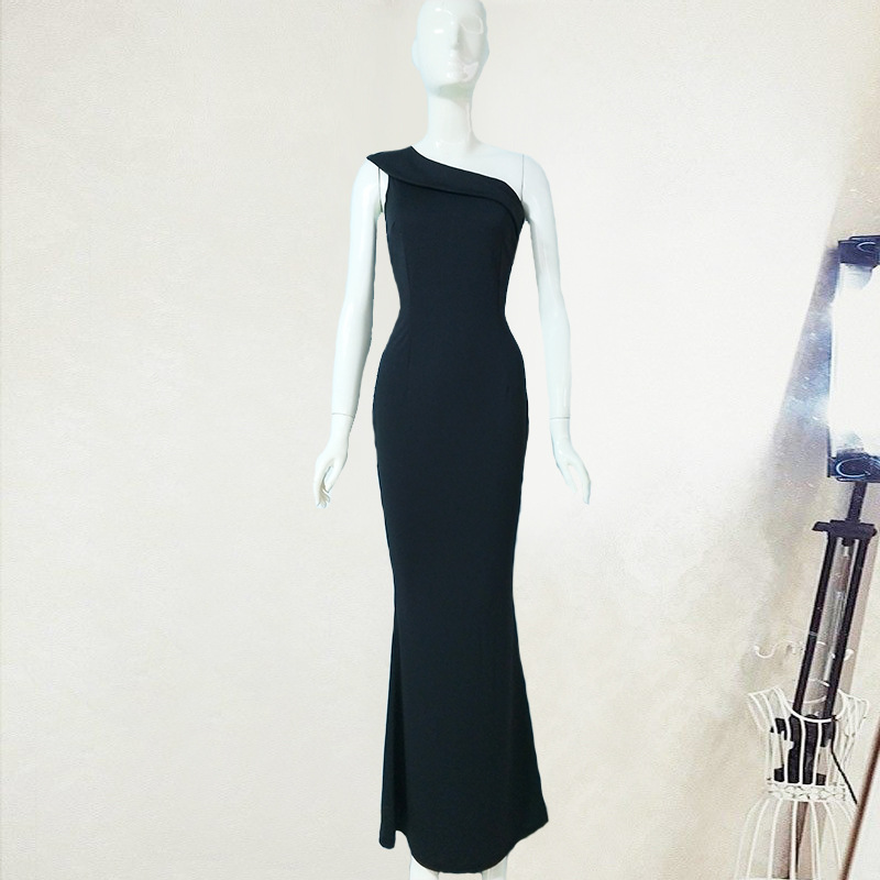 Women's One Shoulder Long Evening Dress