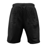 Men's Summer Loose Sleeveless T-Shirt Shorts Men's Summer Casual Jacquard Knitting Set