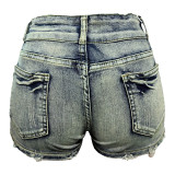 Denim Mid Rise Fashion Women's Denim Shorts