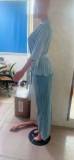 Plus Size Women Spring Patchwork Fake Two-Piece Shirt and Denim Pant Two-Piece Set