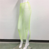 Diamond Fishnet Mesh Skirt Nightclub Party Sexy See-Through Skirt