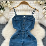 Women's Summer Slit Strap Dnim Dress