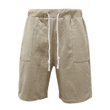 Men's Summer Loose Sleeveless T-Shirt Shorts Men's Summer Casual Jacquard Knitting Set