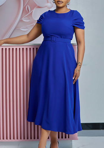 Women Summer Fashion Chic Elegant Short Sleeve Irregular Plus Size African Dress